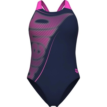 Arena Dámské plavecké jednodílné plavky Womens Bright Glare Swimsuit V Back modrá