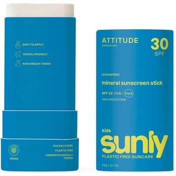 Attitude Dětská 100 % minerální ochranná tyčinka na celé tělo (SPF30) bez vůně 60 g