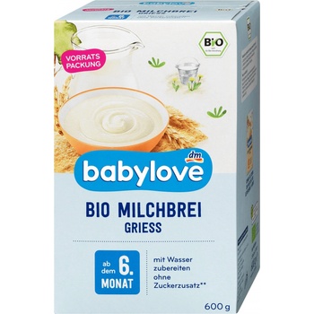 Babylove bio Mléčná kaše s krupicí 600 g