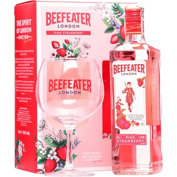 Beefeater Pink Gin 37,5% 0,7 l (dárkové balení 1 sklenice)