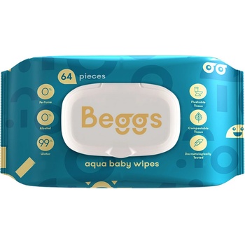 Beggs vlhčené splachovatelné ubrousky 64 ks