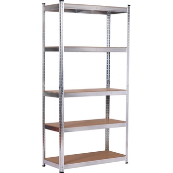 BestBerg Regál 5 polic stříbrná hnědá BBMS-10