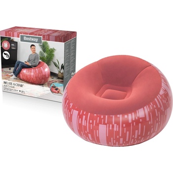Bestway nafukovací křeslo 112 x 112 x 70 cm červené