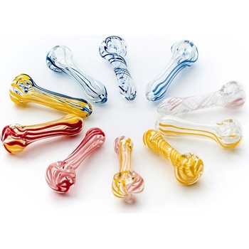 Black Leaf Barevná skleněná šlukovka 9 cm