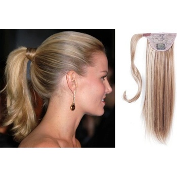 CLIP IN CULÍK 100% LIDSKÉ REMY VLASY 50CM PLATINA/SVĚTLE HNĚDÁ