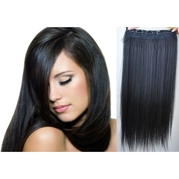 Clip in REMY vlasový pás 63cm rovný černá