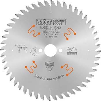 CMT CHROME Pilový kotouč pro finální příčné řezy D160x2,2 d20 Z48 HW