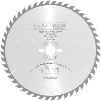 CMT Industrial Pilový kotouč pro podélné a příčné řezy D260x2,8 d30 Z48 HW Odhlučněný