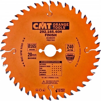 CMT Orange Pilový kotouč finální řez D165x2,2 d20 Z40 HW 292.165.40H