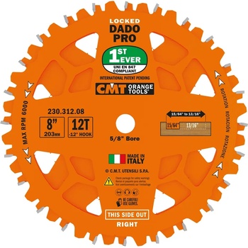 CMT Orange Sada drážkovacích kotoučů DADO PRO D203x6,2-20 d15,87 Z12 HW