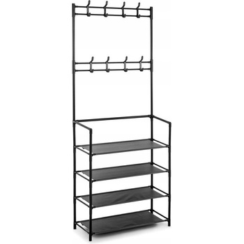 DAMPOD SHOP Stojan na oblečení se 4 policemi na boty DSP0011j černý