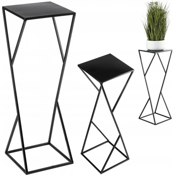 DekorStyle Stojan na květiny LOFT I černý 70 cm