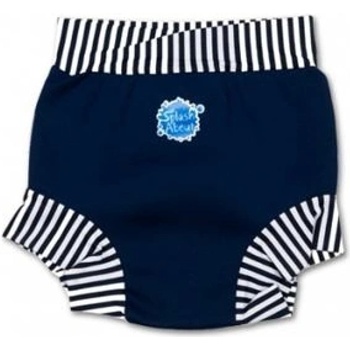 Dětské plenkové plavky SplashAbout Happy Nappy Modré s bílým pruhem