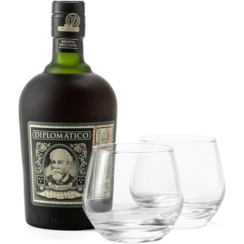 Diplomatico Reserva Exclusiva 12y 40% 0,7 l (dárkové balení 2 sklenice)