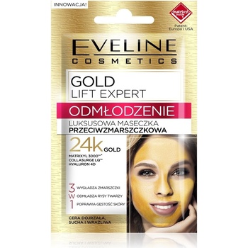 Eveline Cosmetics liftingová maska Gold Lift Expert s 24k zlatom 7 ml