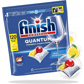 Finish Quantum All in 1 kapsle do myčky nádobí Lemon Sparkle 120 ks