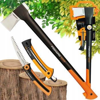 Fiskars 1025437 Sada štípací sekera X25 + pilka Xsharp SW73