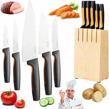 Fiskars Functional Form sada 5 nožů v dřevěném bloku 1062927