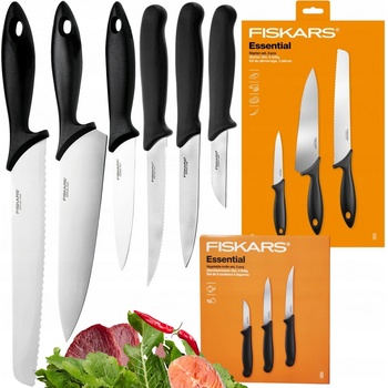 Friskars SADA NOŽŮ 6 ks NŮŽ KUCHYŇSKÝ ŠÉFKUCHAŘ CHLEBA ESSENTIAL