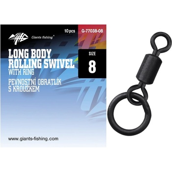 Giants Fishing Pevnostní obratlík s kroužkem Long Body Rolling Swivel with Ring vel.8 10ks
