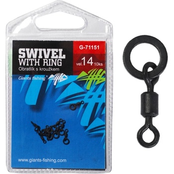 Giants Fishing Rychlovýměnný Obratlík S Kroužkem Swivel Whit Ring vel.14 10ks