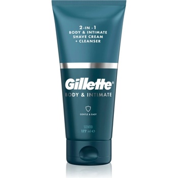 Gillette Body&Intimate 2in1 Shave Cream přípravek na holení třísel s mycí emulzí pro muže 150 ml