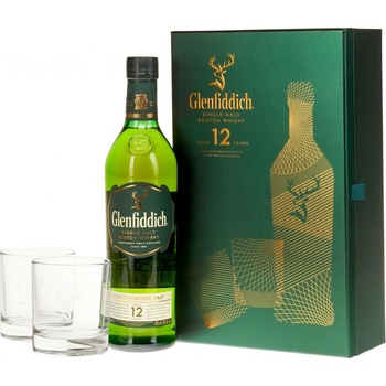 Glenfiddich 12y 40% 0,7 l (dárkové balení 2 sklenice)