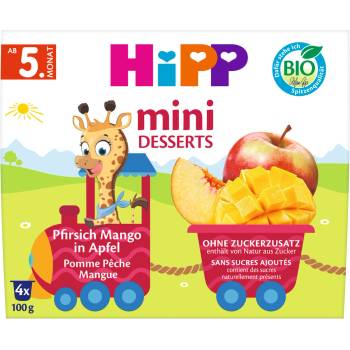 HiPP BIO Jablka s broskvemi 4 x 100 g