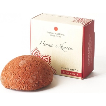 Indian Natural Hair Care Henna a skořice tuhý šampon pro normální a jemné vlasy 60 g