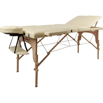 inSPORTline Japane 195x70x62-84 cm 3-dílné dřevěné krémově žlutá