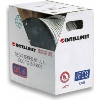 Intellinet 704663 UTP kabel, Cat6, drát, 23AWG, materiál CCA, 305m, šedý