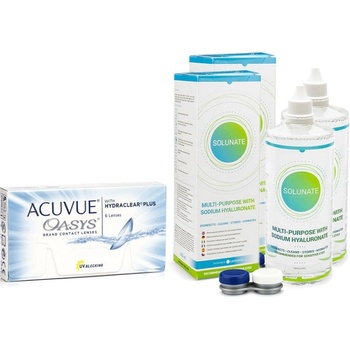 Johnson & Johnson Acuvue Oasys 6 čoček + 2 x Solunate Multi-Purpose 400 ml s pouzdrem