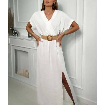 Kesi dámské šaty s páskem 6012F-12 bílá