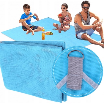 KIK Pikniková/plážová deka modrá XXL 200x200cm