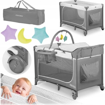 Kinderkraft Cestovní postýlka Leody šedá