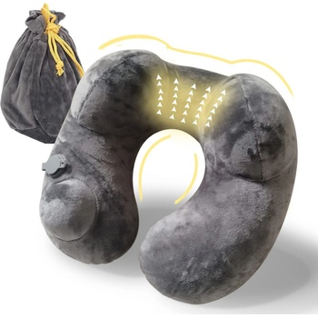 Ledou U0001 nafukovací cestovní polštář na krk Tmavě šedá 35x30x15