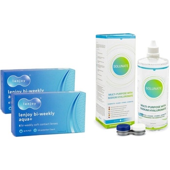 Lenjoy Bi-weekly Aqua+ 12 čoček + Solunate Multi-Purpose 400 ml s pouzdrem