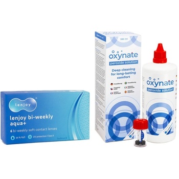 Lenjoy Bi-weekly Aqua+ 6 čoček + Oxynate Peroxide 380 ml s pouzdrem