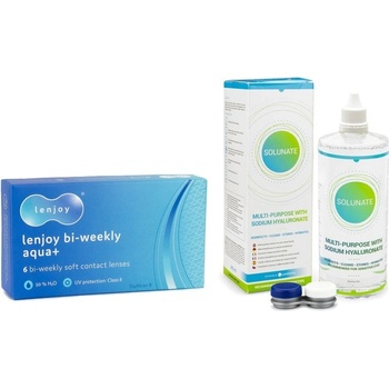 Lenjoy Bi-weekly Aqua+ 6 čoček + Solunate Multi-Purpose 400 ml s pouzdrem