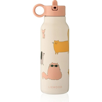 Liewood Dětská termo lahev Falk Cats and Dogs Sandy 350 ml růžová barva