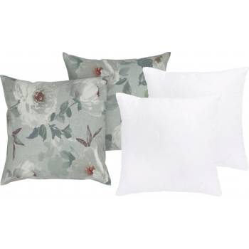 LIVARNO home Sada polštářů a potahů na polštáře Renforcé akvarely 4dílná 50x60