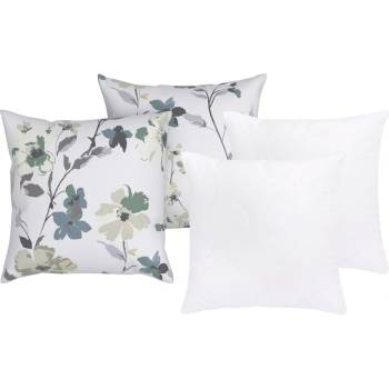 LIVARNO home Sada polštářů a potahů na polštáře Renforcé modrá 4dílná 50x60