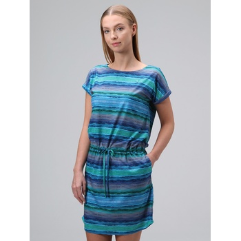 LOAP Modro-zelené dámské pruhované šaty ANICA