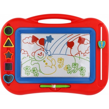 Magnetická tabulka barevná   razítka 5ks plast 43x30cm v krabici