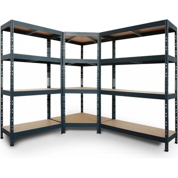 Majster Regál Rivet 180 x 90 x 45 x 64,5 cm 4 police antracitová šedá