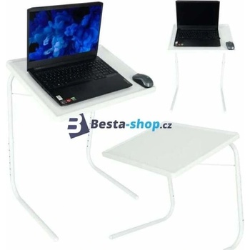 Nastavitelný stolek na notebook 69 cm bílý – skládací pracovní stolek