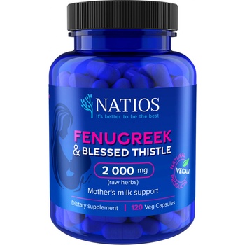 Natios Fenugreek & Blessed Thistle Extract Pískavice & Benedikt 2000 mg 120 kapslí