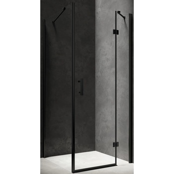 Omnires Manhattan sprchový kout 80x80 cm čtvercový černá matný/průhledné sklo MH8080BLTR