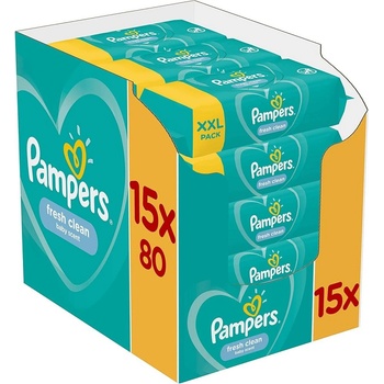 Pampers Fresh Clean dětské čisticí ubrousky 15 x 80 ks