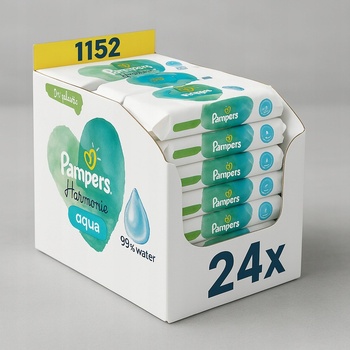 Pampers Vlhčené ubrousky Harmonie Aqua 24 x 48 ks